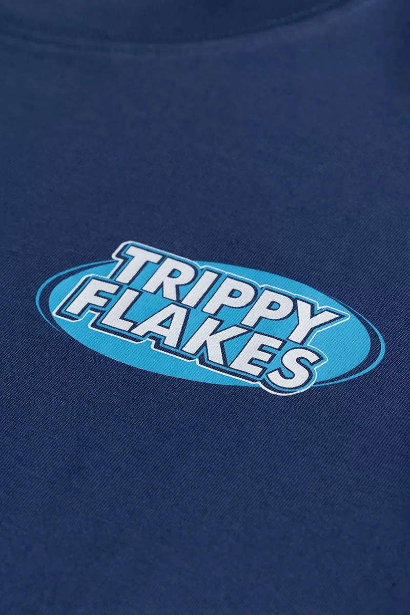 Trippy Flakes Blue Oversized T-Shirt