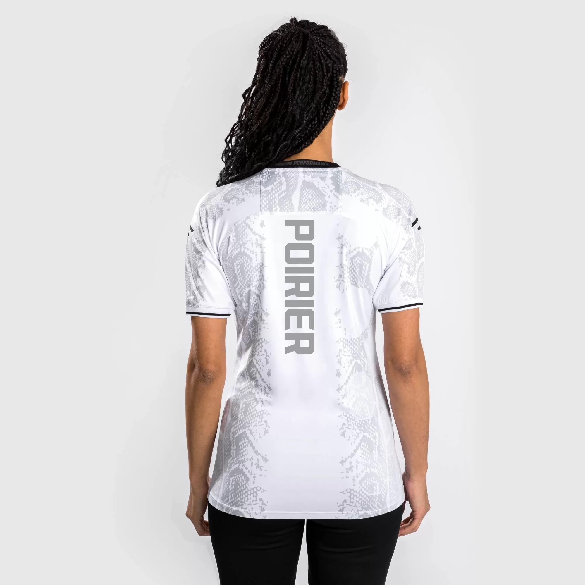 UFC Adrenaline by Venum Fighters Authentic Fight Night Women's Walkout Jersey - White - Dustin Poirier