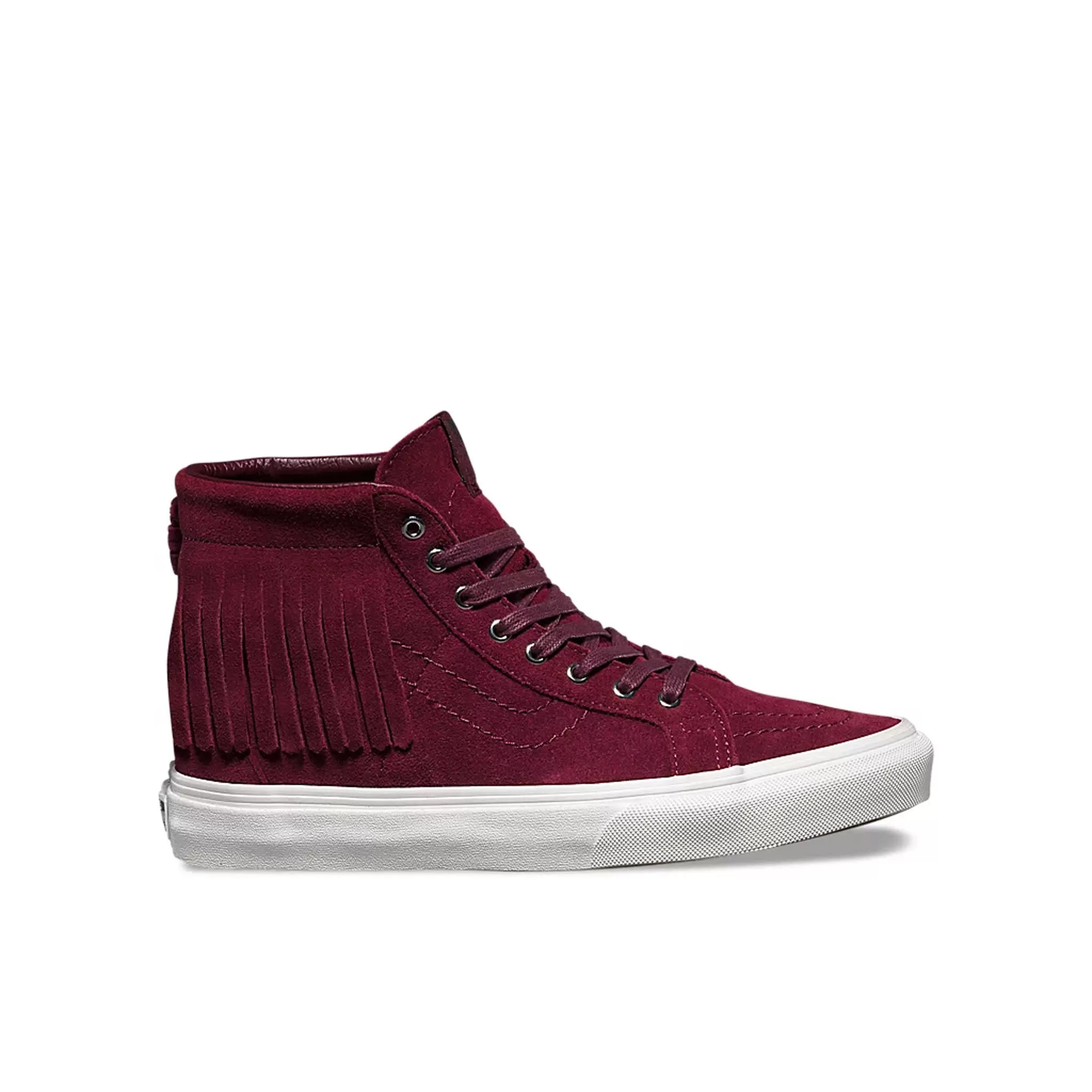 Vans SK8-Hi MOC Lace-Up Red Suede Leather Womens Plimsolls 315JU1