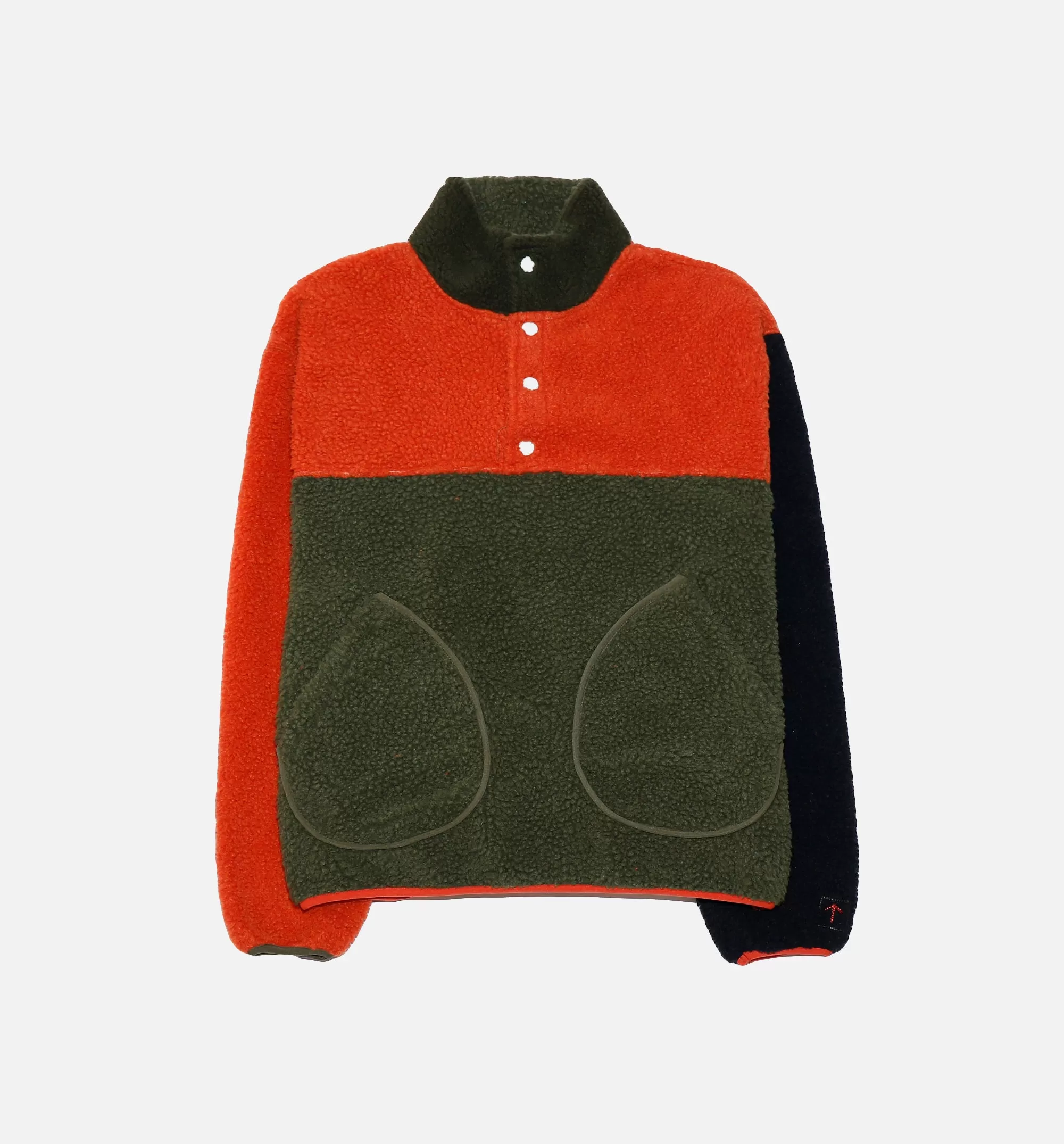 Vault x Nigel Cabourn Sherpa Fleece Mens Jacket - Orange/Olive