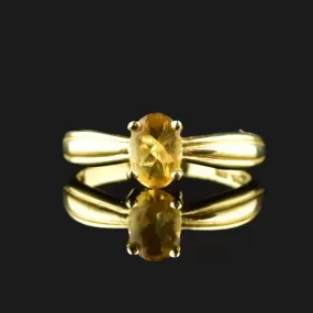 Vintage 10K Gold Yellow Topaz Ring