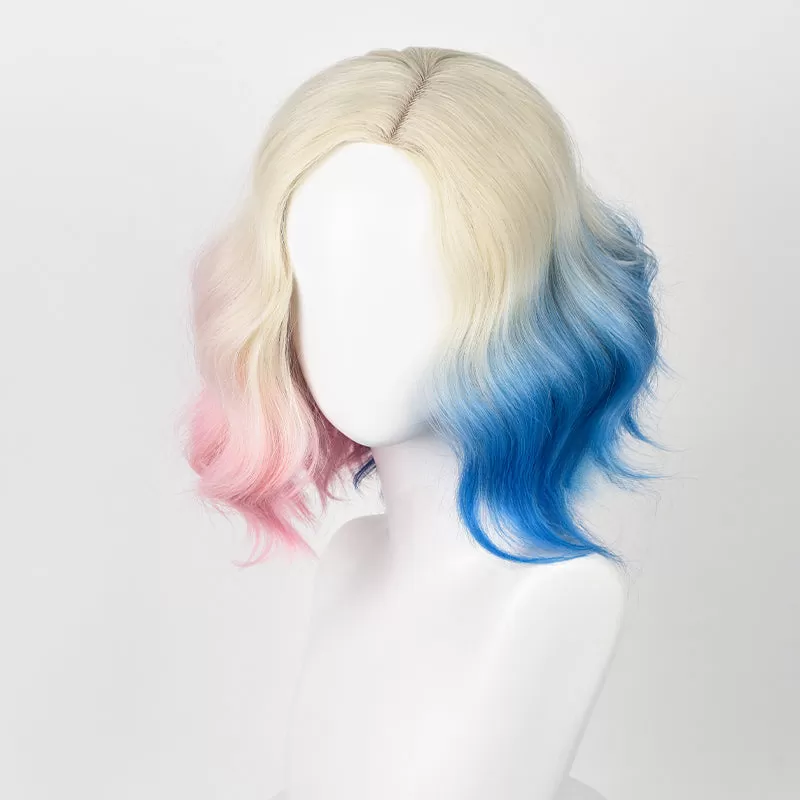 Wednesday Enid Sinclair Blonde Gradient Pink Blue Cosplay Wig ON811