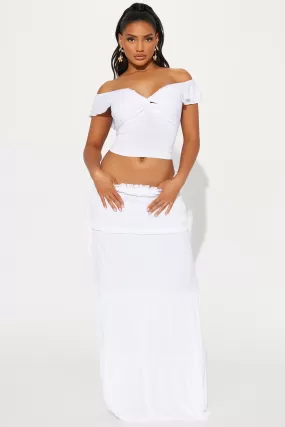 With Grace Skirt Set - White