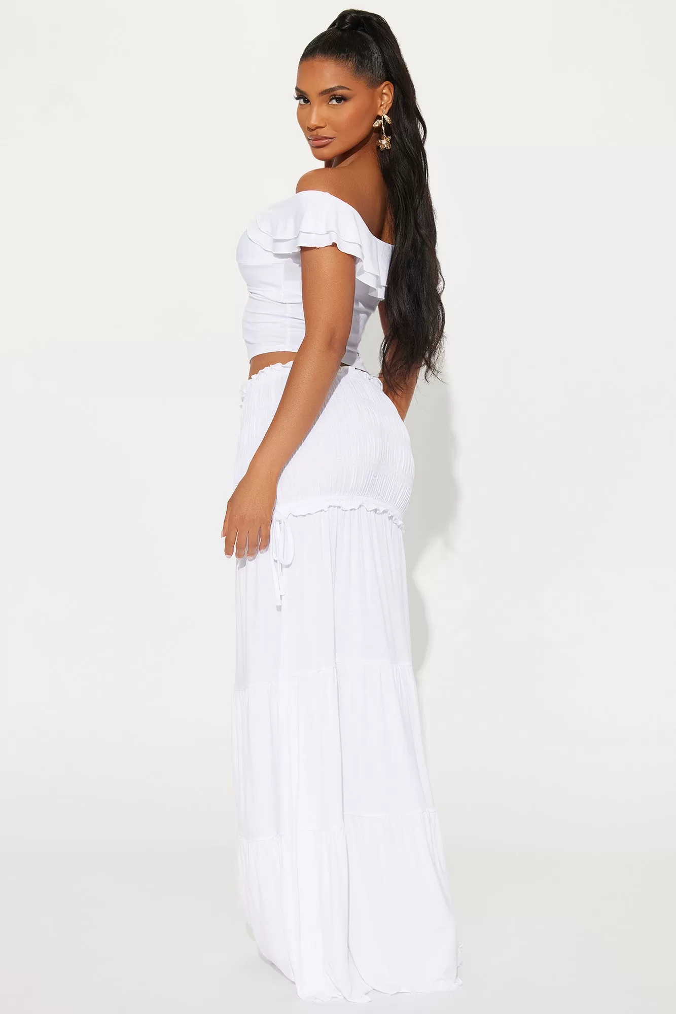 With Grace Skirt Set - White