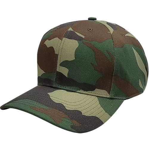 Woodland Camo 6 Panel Cap - KL100WC