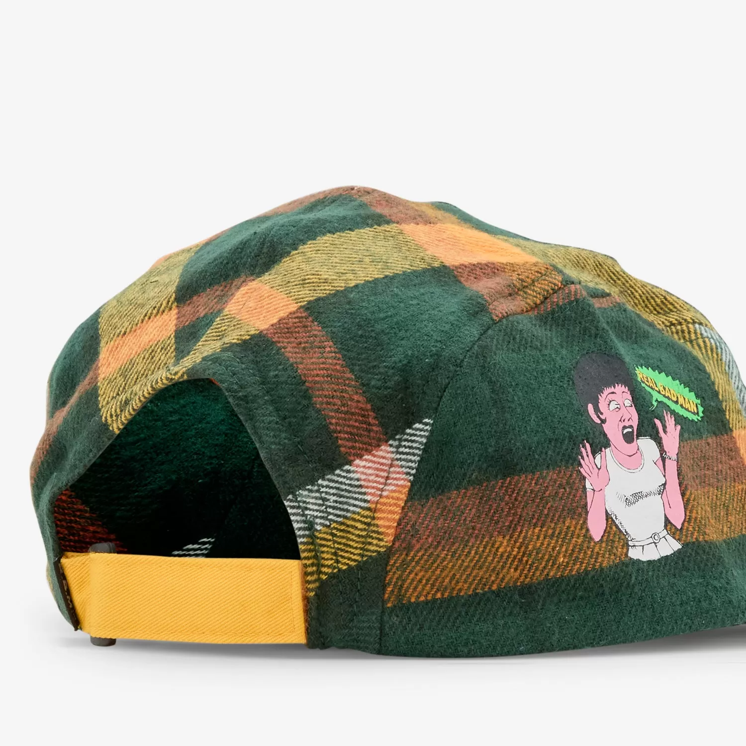 Work Flannel 4 Panel Cap Green | Brown