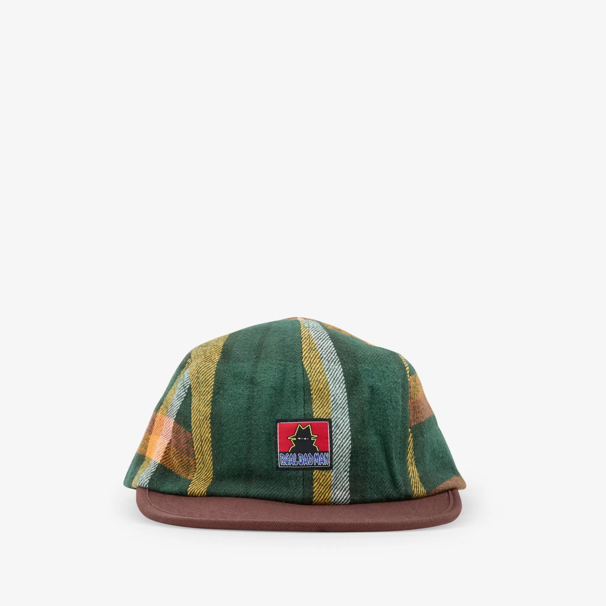 Work Flannel 4 Panel Cap Green | Brown