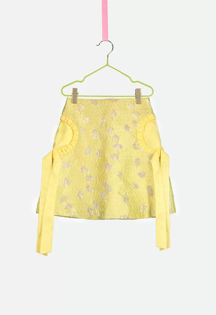 Yellow Jacquard Dress Combo